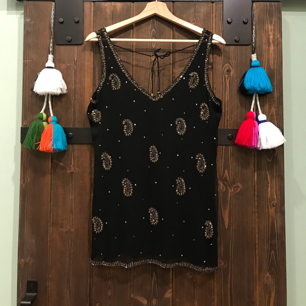 Free People style Sheer Sequins Embroidery Tunic - Picture 2 of 6